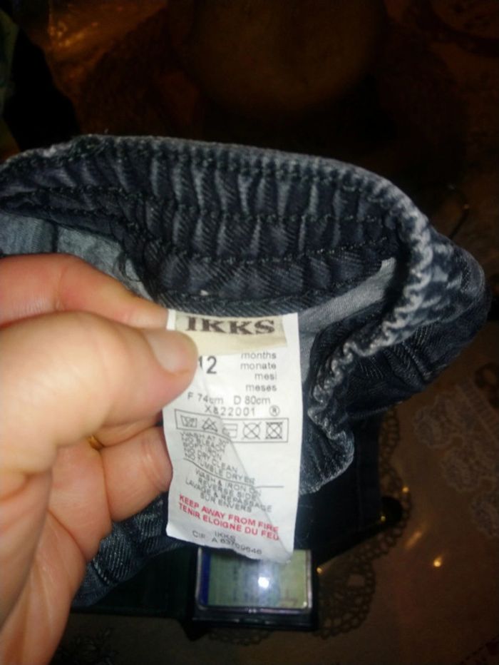 Jean noir et gris IKKS 12 mois doublé - photo numéro 12