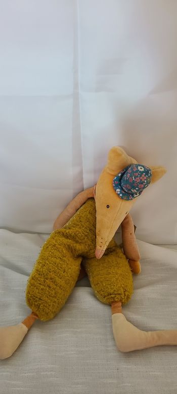 Moulin roty Les Tartempois peluche Dédé le renard orange jaune