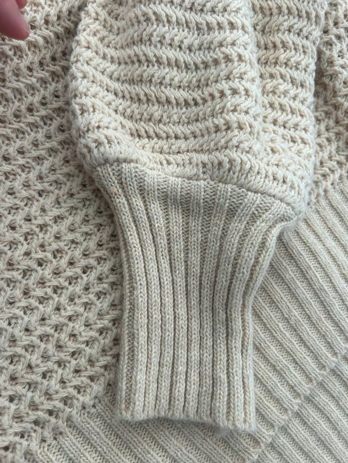 Pull grosse maille beige marron clair TU - photo numéro 6