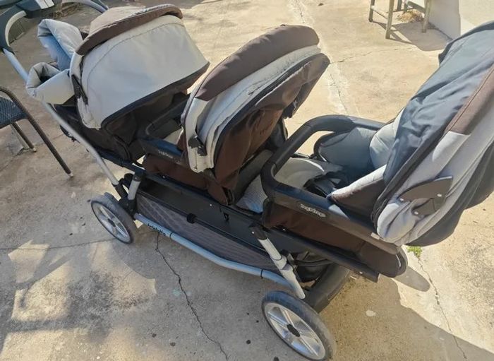 Poussette triple peg perego en excellent état, vendu avec son habillage de pluie, à 250€ - photo numéro 4