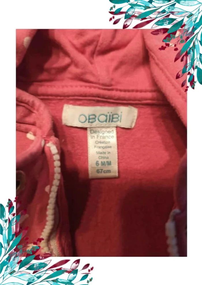Gilet zippé fille 6 mois à coeurs - photo numéro 3