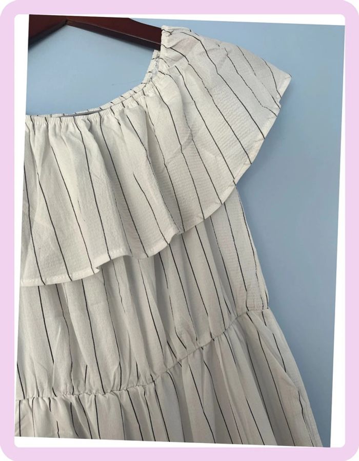 Combinaison Pantalon Blanche à Rayures Noires – Pretty Summer – Taille L 👖 - photo numéro 5