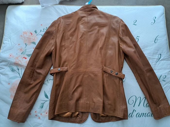 Veste en cuir Camel - photo numéro 6