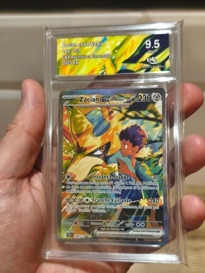 Pokémon Zacian de Nabil ex 186/159 Collect Aura 9.5 Mint+ Aventure Ensemble EV9 - photo numéro 3