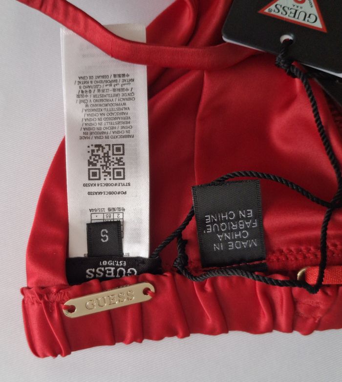 Soutien-gorge triangle rouge effet satiné - Guess - Neuf avec étiquette - photo numéro 6
