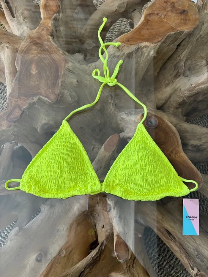 Haut de maillot de bain triangle jaune fluo Ardene