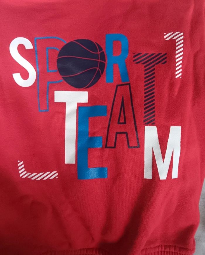 Sweat-shirt Rouge Enfant Inextenso 6 Ans Sport Team Col Montant - photo numéro 5