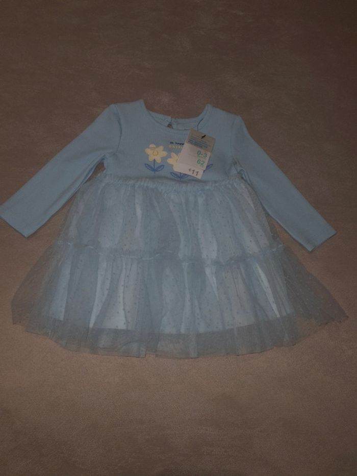 Robe bleu manches longues neuve