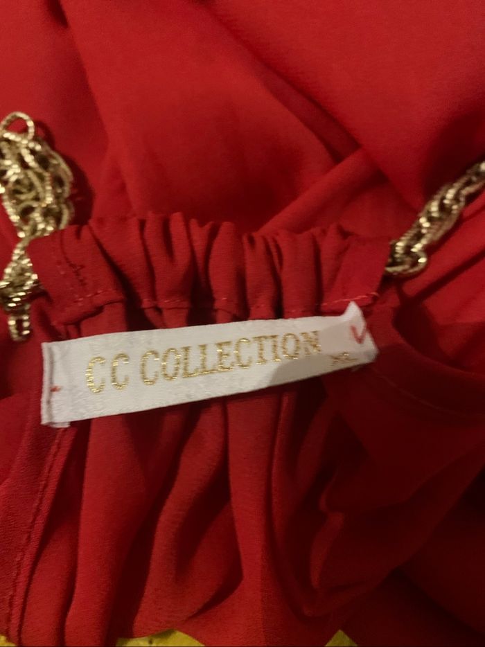 Top fantaisie rouge CC Collection tres bon état XL - photo numéro 9