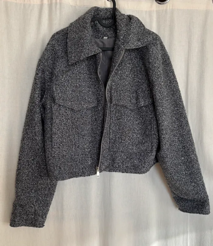 Blouson gris molletonné à poches - photo numéro 4