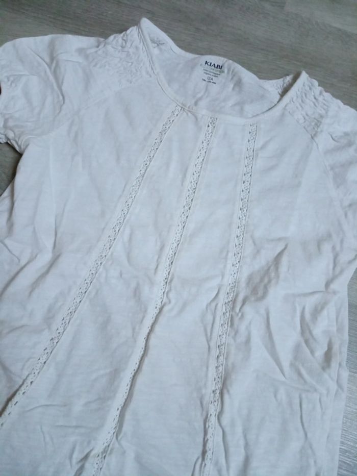 T-shirt chemisier blanc sans manches 12 ans Kiabi - photo numéro 2