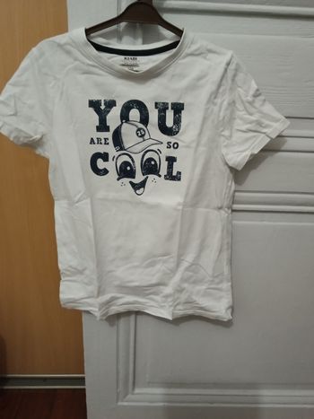 Tee-shirt Kiabi blanc et bleu