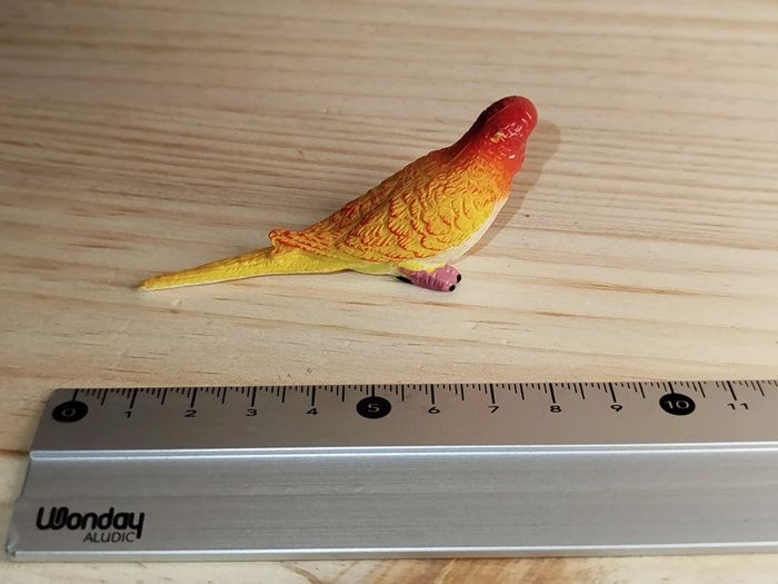 Figurine oiseau perruche fuge et jaune Animal de la campagne - photo numéro 4