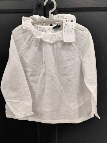 NEUF chemise blouse blanche col dentelles Kiabi taille 3ans 36 mois 94 cm 