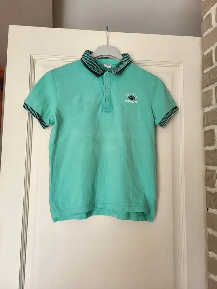 Ensemble garçon bermuda cargo bleu marine et polo turquoise - Gémo / Tape à l'œil - photo numéro 3