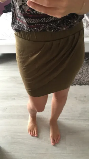 Jupe drapée kaki