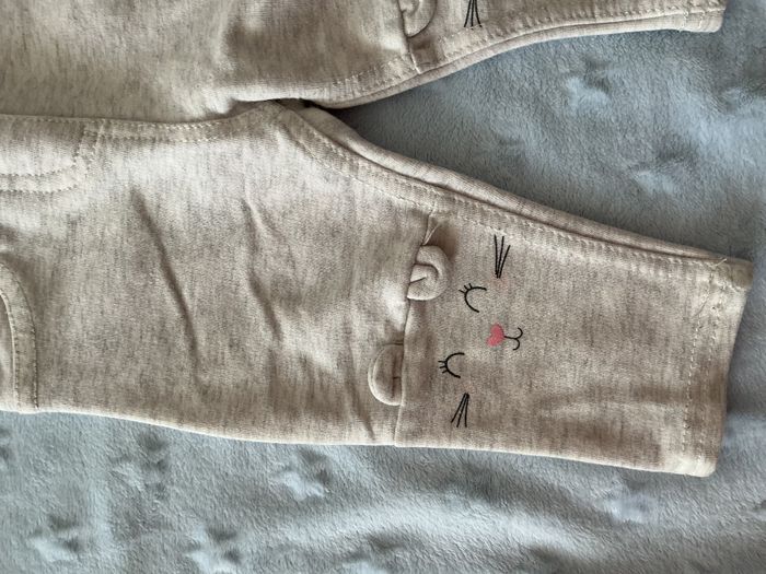 legging gris chiné tête de lapins sur le genoux 6 mois tex - photo numéro 6