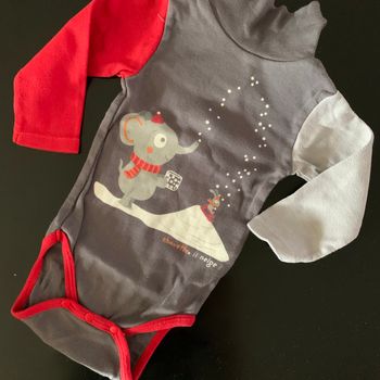 Body Noël col roulé 3/6 mois