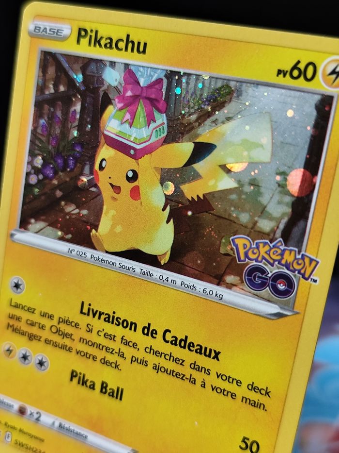 Carte pokémon 🇨🇵 lot de 3 Pikachu Holo série Pokémon GO - photo numéro 5
