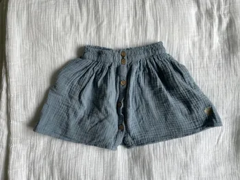 Jupe gaze de coton bleue 5 ans