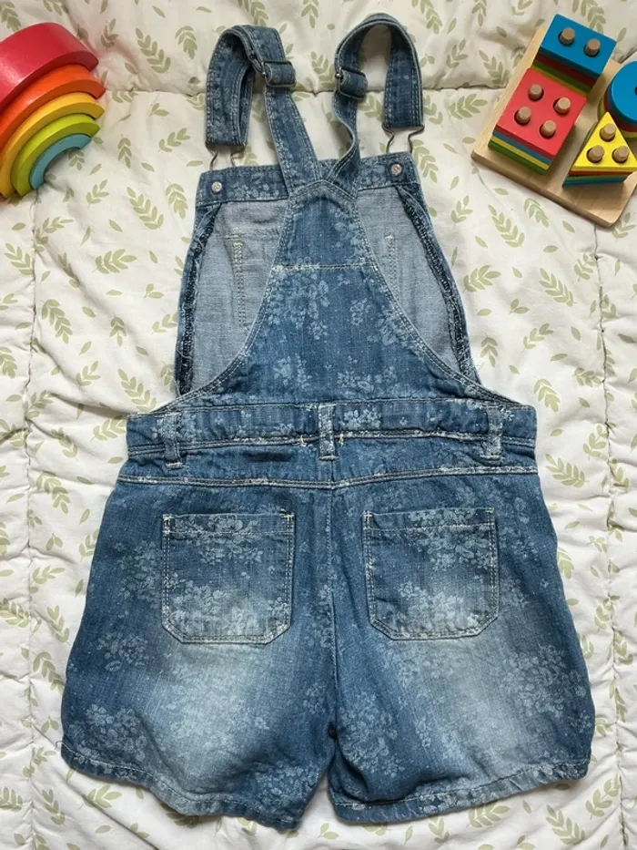 salopette short en jean bleu taille réglable 10 ans vertbaudet - photo numéro 5