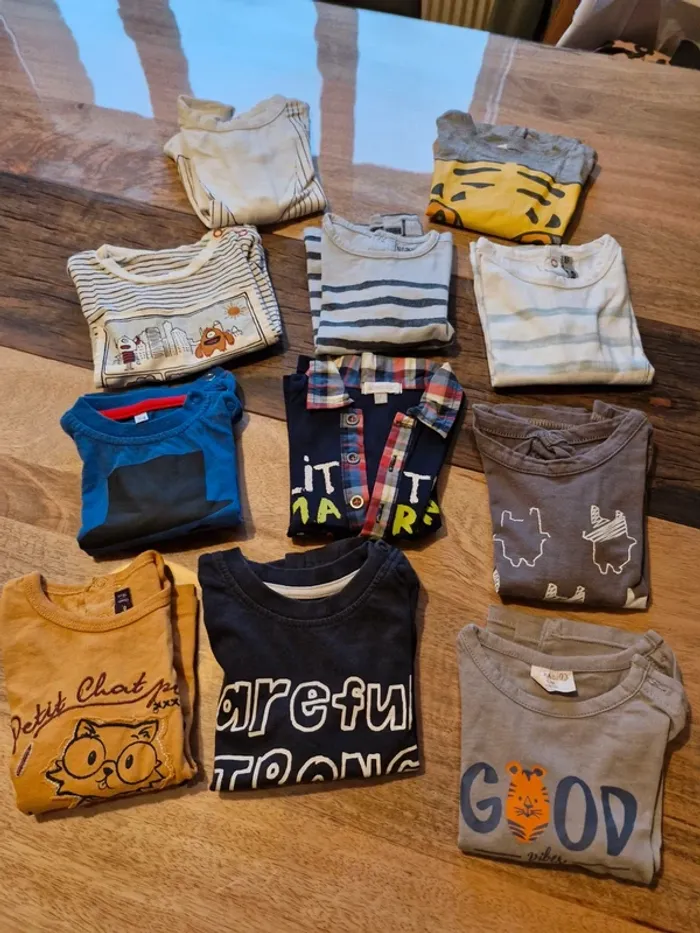 Lot 11 t-shirts manches longues 12 mois