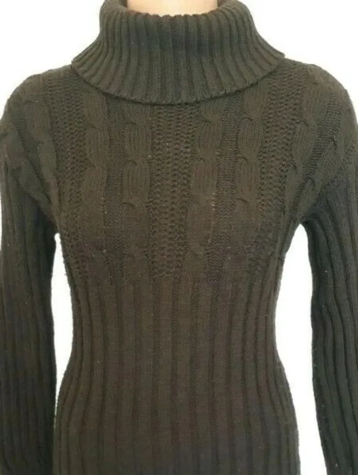 Beau pull marron taille unique 36/38 col roulé - photo numéro 2