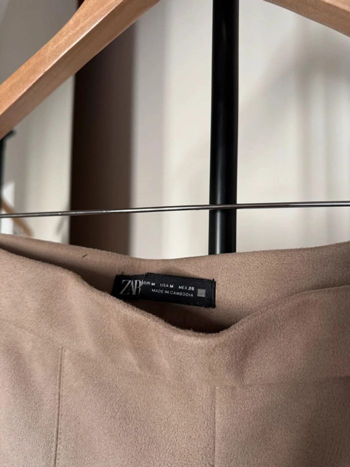 Tregging ajuste suédine faux suéde leggings M Zara - photo numéro 2