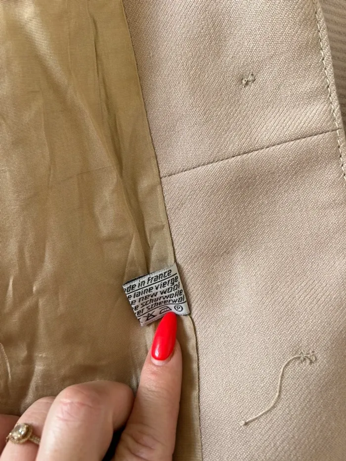 Blazer beige contrôle woolmark taille m - photo numéro 8