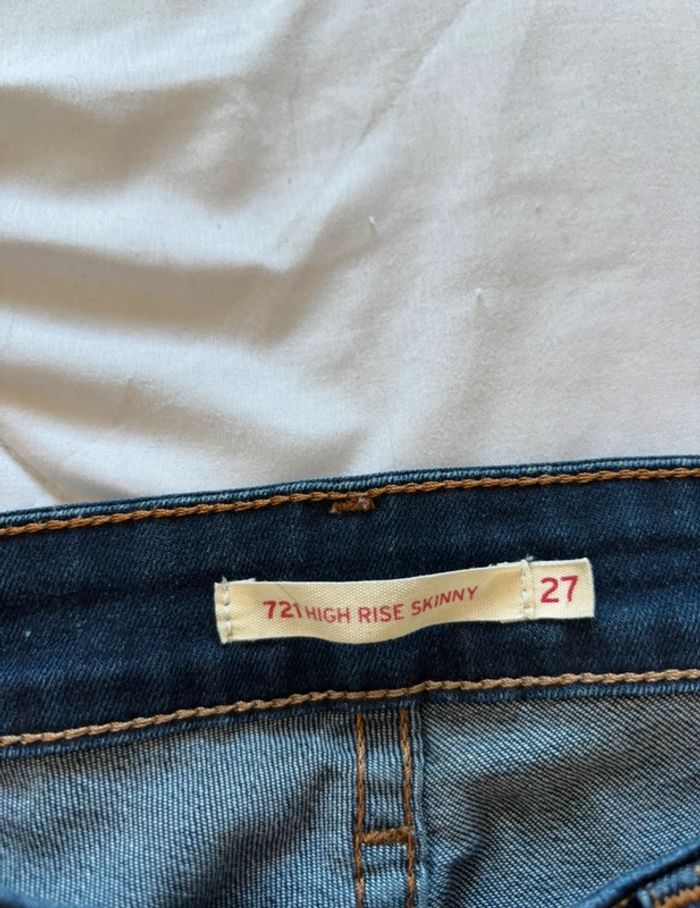 Jean Lévis 721 high rise super skinny bleu marine mi taille haute taille 36/38 W27 S/M L30 - photo numéro 11