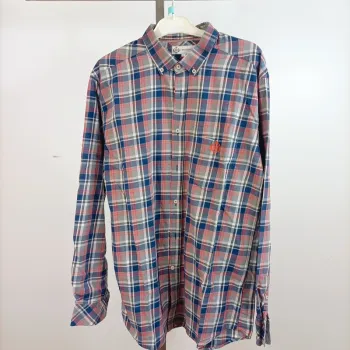 Chemise à carreaux bleu rouge gris Crossways 100 % coton taille L A902