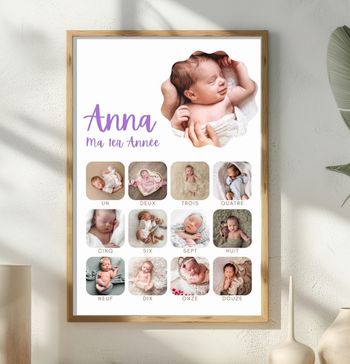 Affiche/cadre ma première année personnalisé