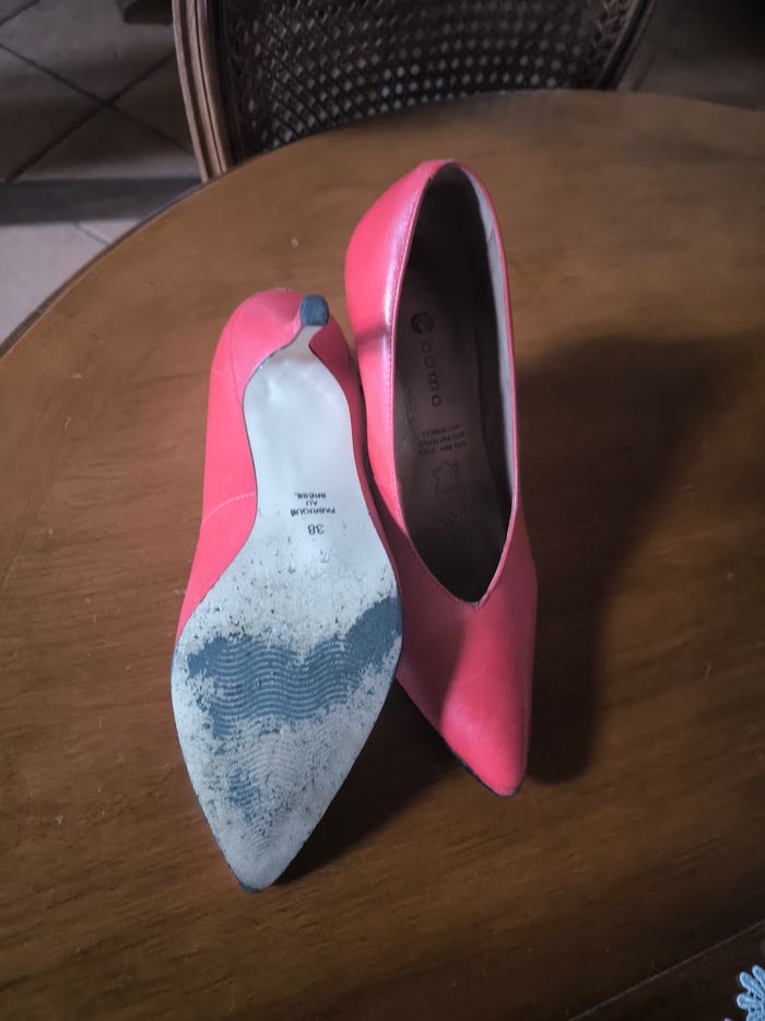 Chaussures talons en cuir rouge - photo numéro 5