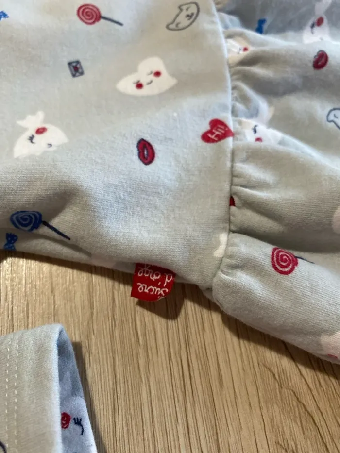 Robe petit volant molletonné hiver bébé fille 3 mois Sucre d’Orge - photo numéro 4