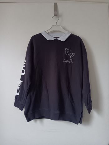 Pull noir et blanc C&A - 9/10 ans