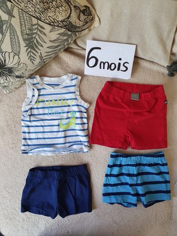 Lot 1 débardeur et 3 shorts bébé 6mois