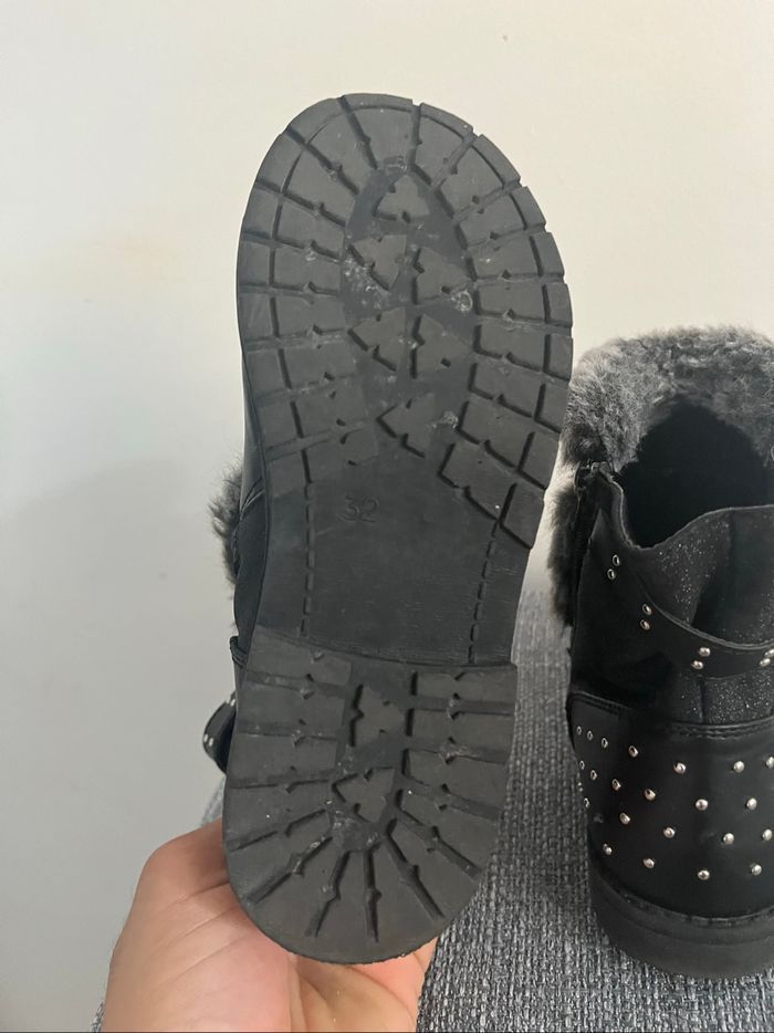 Bottines Toile NOIR Fille motif Fausse fourrure Fermeture éclair - photo numéro 6
