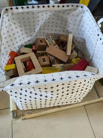 Lot cubes de construction en bois