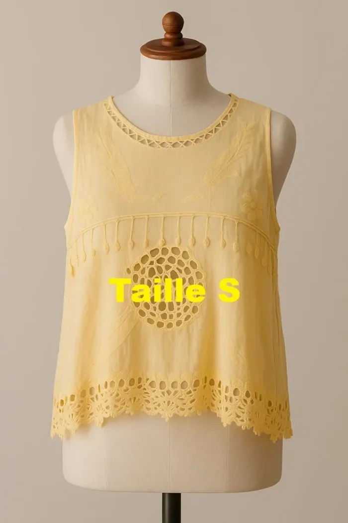 Débardeur jaune une partie crochet Paris et Moi Taille S