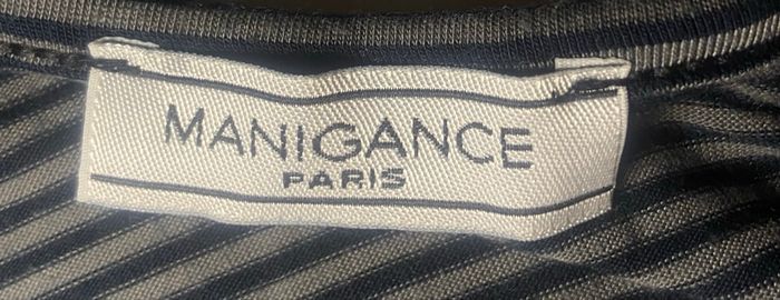 Tee-shirt rayé gris et noir »Manigance »manches longues - photo numéro 7