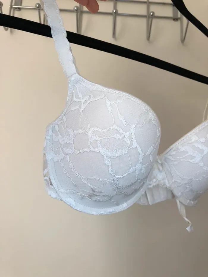 Soutien-gorge blanc rembourré avec dentelle Darjeeling 85C - photo numéro 4