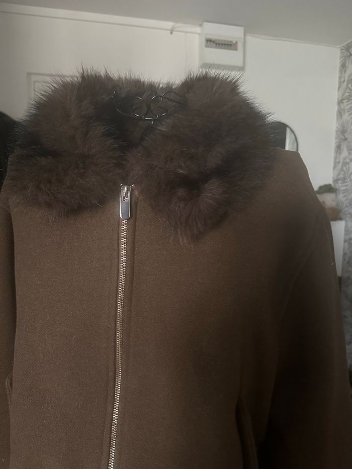 Manteau veste fourrure marron Zara - photo numéro 2