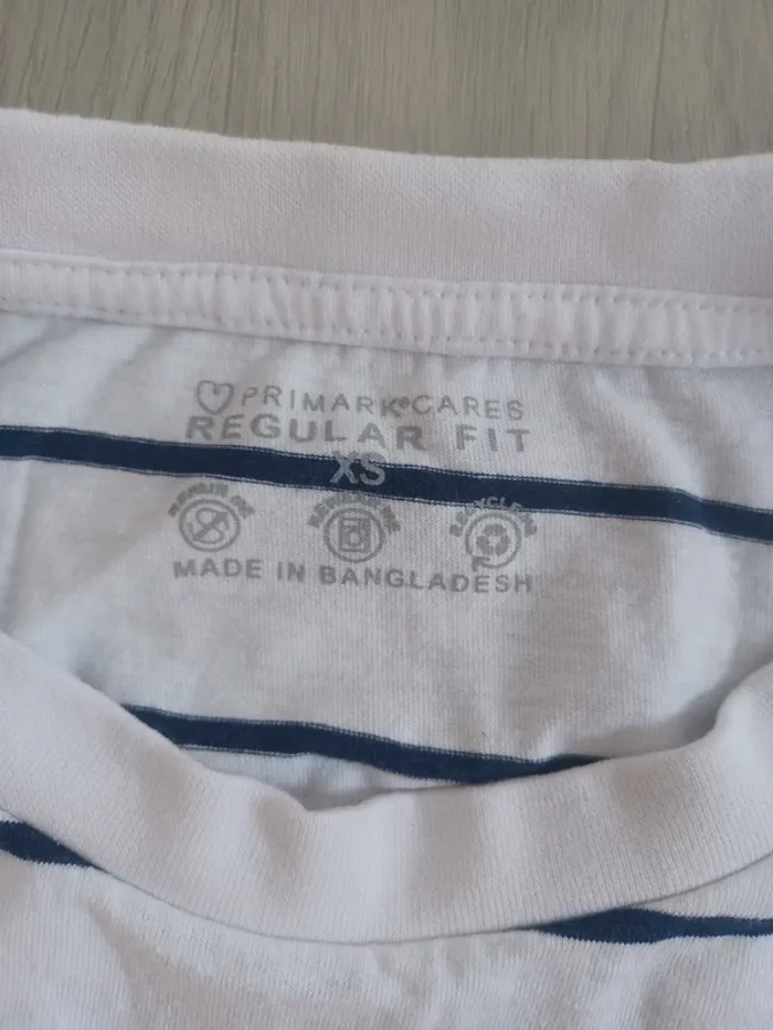 Lot de 2 T-shirt rayé primark en coton taille xs - photo numéro 4