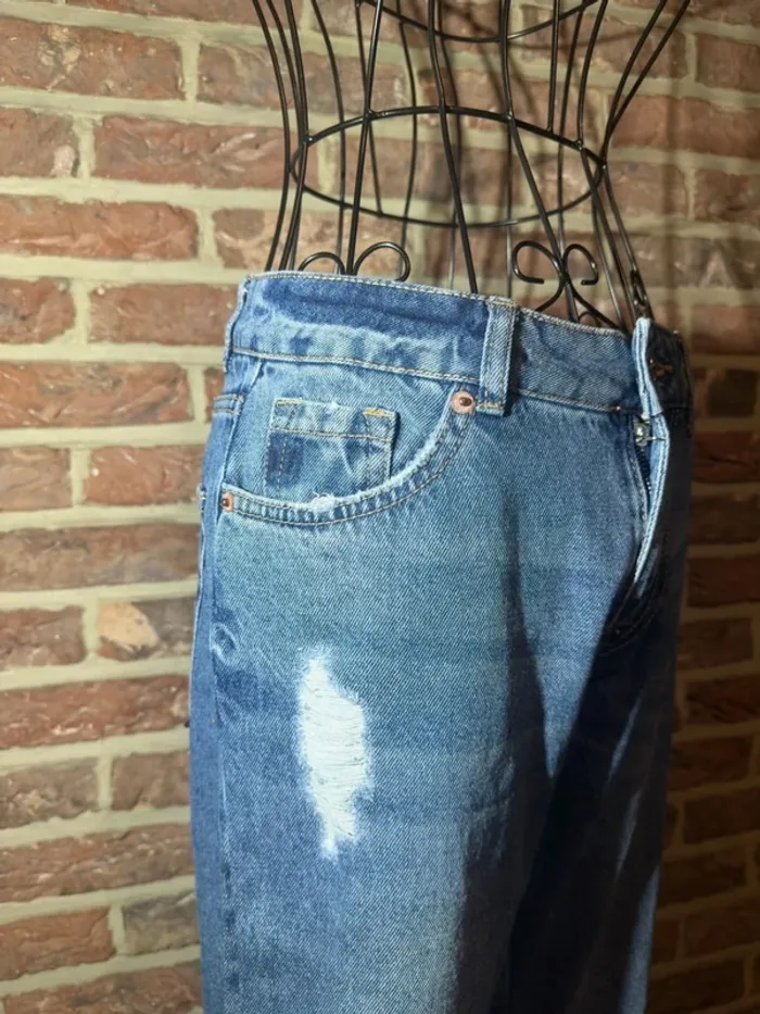 Jeans bleu à trous Jennyfer Taille XS / 34 - photo numéro 13