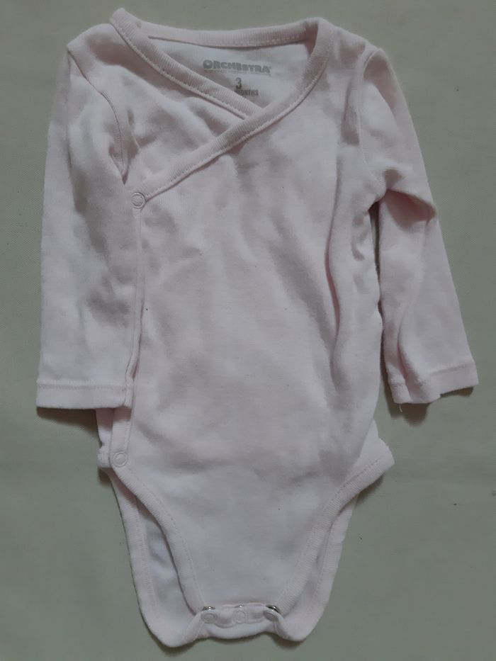 Lot de 2 bodies manches longues roses fille - Orchestra - 3 mois - photo numéro 2