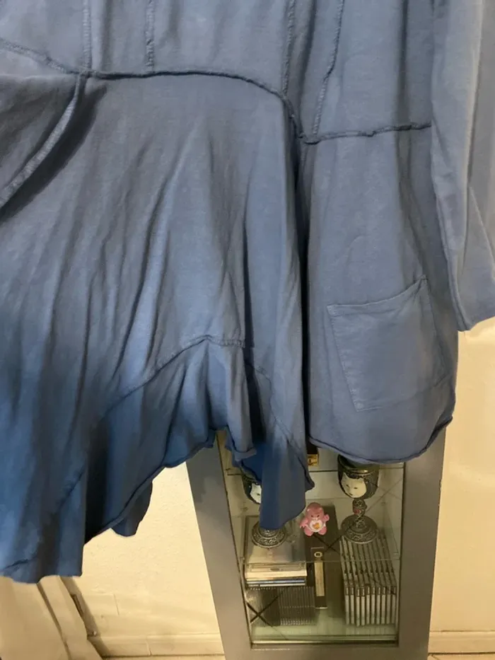 superbe tunique robe bleu asymétrique 50/52 Belle Nana neuve - photo numéro 3