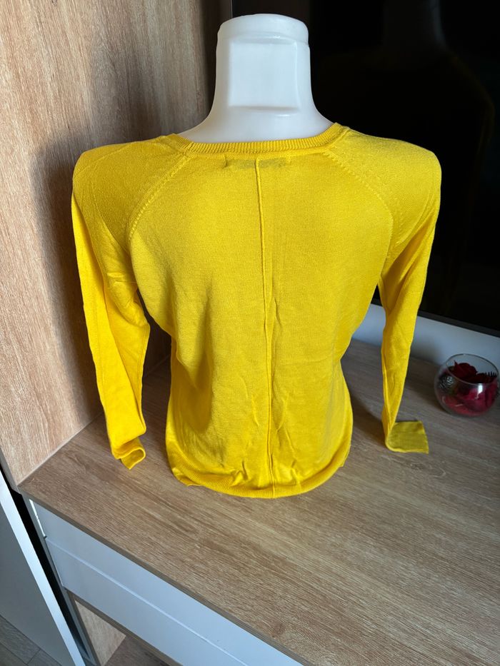 Pull basique col rond jaune Zara taille S - photo numéro 5