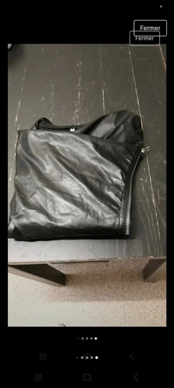 Veste zippée simili cuir femme M - photo numéro 7
