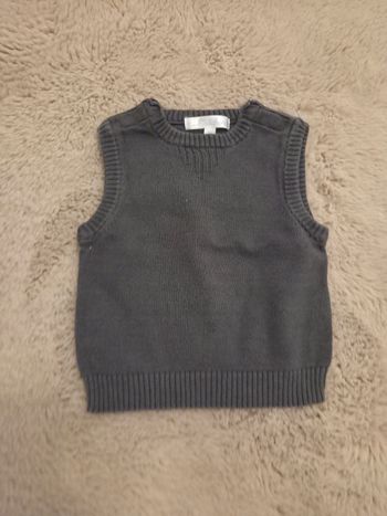 Pull sans manches bébé gris Kitchoun 3 mois