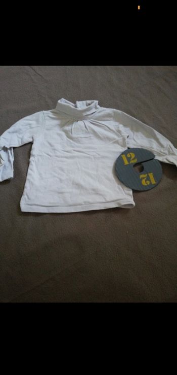 Col roulé fille 12 mois blanc du pareil au même